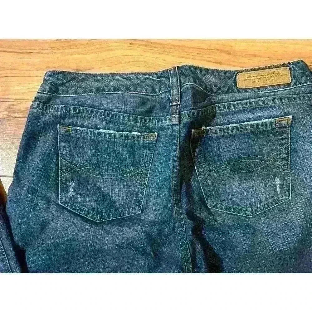 Abercrombie & Fitch Women Blue Jeans 4R Blue Denim Perfect Stretch Straight - Picture 4 of 5
